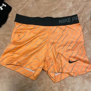 Orange Pattern Nike Pro Shorts